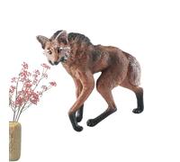 Byeaon Figure di lupo per bambini - Realistico animale della foresta lupo marrone figure giocattolo - Modello di figura di della fauna selvatica per giochi fantasiosi per bambini, decorazioni per