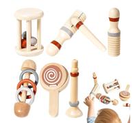 Byeaon Giocattolo agitatore a sonaglino per bambini, sonaglio per bambini e set musicale | Sonagli Shake in legno - Giocattoli educativi a sonagli rilassanti, giocattolo musicale per l'apprendimento