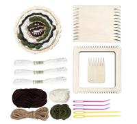 Byeaon Kit per Tessere in Legno - Attrezzatura per Ricamo su Legno Principianti Attività Creative,Set di Filati per Artigianato,per Principianti Ragazze e Ragazzi per la Realizzazione di Abbigliamento