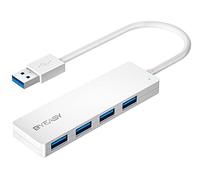 BYEASY Hub USB 3.0 Hub a 4 porte Ultra Slim Splitter USB portatile per iMac Pro, MacBook Air, Mac Mini/Pro, Surface Pro, Notebook PC, laptop, USB Flash Drive e Mobile HDD (bianco)