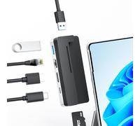 BYEASY Surface Pro 9 Docking Station, 6-in-2 Microsoft Surface Pro 9 USB-C Hub con 100 W PD Charge, 2 x USB 3.1, 4K @ 60Hz HDMI, LAN Ethernet 1000M, lettore di schede TF Hub di espansione progettato