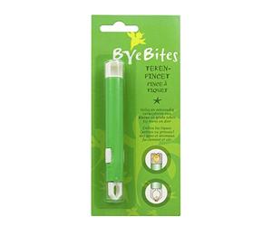 ByeBites - Pinzetta per zecche in plastica, 2 in 1