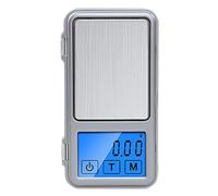 byepica Bilancia per gioielli 500G/0.1G, tascabile digitale mini, portatile elettronico, 4,3 x 2,3 x 0,6 pollici, acciaio inossidabile, grammo di precisione, touch screen certificato Fcc e CE