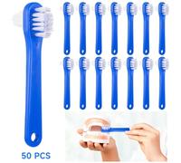 byepica Confezione da 50 spazzole per protesi a doppio lato, strumento di pulizia con setole rigide per fermi, denti finti e parentesi graffe