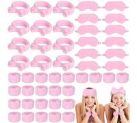 byepica Kit da 48 pezzi, set di fasce per capelli, braccialetti e maschere per gli occhi, ideale per feste di compleanno da donna, feste termali e bomboniere per il relax
