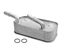 byepica Kit Radiatore Olio Motore - 2 Raffreddatori Metallo con Guarnizioni per OEM 17227505826, 17221436258, Raffreddamento Ottimale, A Prova di Perdita