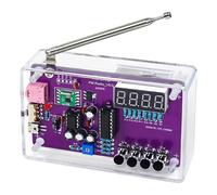 byepica Kit radio FM fai da te, progetto di saldatura STEM Science Learning Electronics, chip RDA5807, display digitale, antenna telescopica, alimentazione USB, custodia trasparente, 10,3 x 6,8 x 3,0