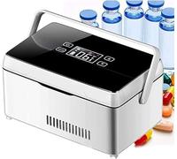 BYERZ Mini-cool Box con display a LED, scatola di raffreddamento per auto, scatola frigo, elettrica, borsa frigo per insulina, frigorifero per auto, borsa per diabete, scatola frigo per farmaci,