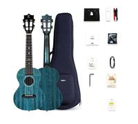 ByErz Mogano Performance Grade Bright Full Single Ukulele Corpo blu 23/26 pollici for principianti e professionisti sia maschi che femmine Include custodia e strumenti di manutenzione (Color : Acoust
