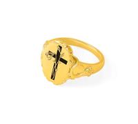 BYFDIY Anello con sigillo con scritta "Let Go And Let God Cross", con bouquet di fiori per nascita, gioiello cristiano, regalo per battesimo e festa della mamma, da donna, Adjustable, Argento sterling