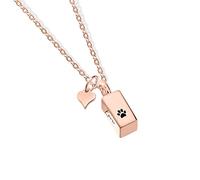 BYFDIY Collana con urna in rame incisa personalizzata con urna per cremazione e collana con urna in ceneri umane per ceneri per animali domestici