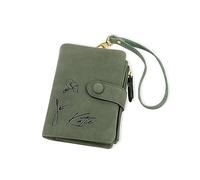BYFDIY Portafoglio in pelle con fiore di nascita pieghevole in tre parti, porta carte di credito, portafoglio sottile con 12 scomparti e 4 tasche laterali, grazioso portafoglio per donne e ragazze,