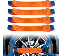 Byfoyif 4 cinghie di ancoraggio per cerchione, cinghia per ruota auto, 40 cm, cinghie di ancoraggio arancioni larghe 5 cm, cinghia a cricchetto per auto, resistente a 5 tonnellate di tensione, per