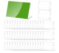 Byfoyif 50 pz Porta Etichetta Prezzo a Forma di L, Supporto Etichetta Trasparente 8 x 5 x 2,8 cm, Etichette Prezzo Acrilico, Porta Carta Trasparente Impermeabile, per Display Negozio panetteria