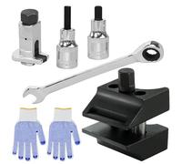 Byfoyif Divaricatore per Perni dell'assale, Divaricatore per Puntone di Sospensione, Attrezzo per Divaricatore per Montanti di Sospensione con Dado e Bussola Ammortizzatore, Chiave, Guanti