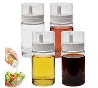 Byfoyif Flacone per Olio da 200 ml con Tappo Versatore, Bottiglia per Olio in Vetro e Acciaio Inox, Contenitore per Olio, Aceto, Salsa - 6,5x6,5x12,5 cm - Versamento Preciso e Senza Gocciolamento