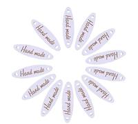 BYFRI 100pcs Fatto a Mano in Legno Pulsanti targhette Legno Etichette Tag 2 Fori per Cucire Mestieri Accessori con Hand Made Lettering