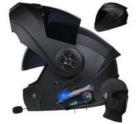 BYGMWEP Bluetooth Casco Modulare per Moto, Casco da Moto a Doppia Visiera Integrati Omologato DOT/ECE, con Doppio Altoparlante e Microfono, per Adulti Uomini e Donne S~XL 55-62CM
