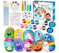 BYHANOKit Pittura di pietra per bambini, Sassi Da Dipingere, Lavoretti Creativi per Bambini, Regalo Creativo, Compleanno Regali Bimba 3-12 Anni Regalo Di Natale
