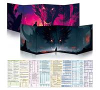 Byhoo DM Set di 2 schermi per D&D 5E 2 mondi tematici, superficie impermeabile, a tripla piegatura (A4), compatibile con Player's Handbook