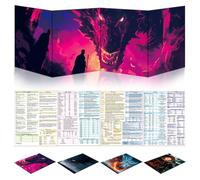 Byhoo DM Set di 4 ombrelloni per D&D 5E 4 temi, superficie impermeabile, tripla pieghevole (A4), compatibile con Player's Handbook