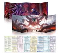 Byhoo Set di 2 schermi del DM - Immersive Designs - Schermo del DM Premium per D&D - Elder Beholder & Beholder-Tyrann, impermeabile e riscrivibile, formato pieghevole portatile A4, compatibile con 5E