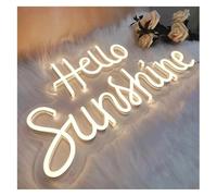 Byicoo Insegne al neon artistiche da appendere Insegne al neon Hello Sunshine Sign Lampada calda per la casa per compleanno, festa, luce notturna decorazione da parete