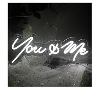 Byicoo Insegne al neon artistiche da appendere Insegne al neon per te, per me e per Il mondo è per tuo Luci LED Insegna per Stanza Festa Bar Lampade natalizie(Bianco,B)