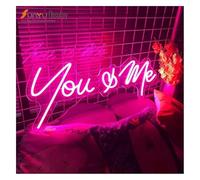 Byicoo Insegne al neon artistiche da appendere Insegne al neon per te, per me e per Il mondo è per tuo Luci LED Insegna per Stanza Festa Bar Lampade natalizie(Rosa,B)