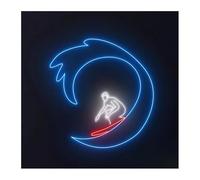 Byicoo Insegne al neon artistiche da appendere Lampada al neon con insegna a forma di tavola da surf, rilassante e luminosa, per gli amanti del mare, dell'oceano