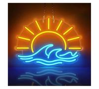 Byicoo Insegne al neon artistiche da appendere Lampada al neon tramonto per la decorazione della per stanza all'alba sul mare per dell'hotel a tema per feste in casa(40X30cm)