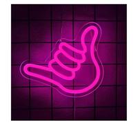 Byicoo Insegne al neon artistiche da appendere Lampada con segno, gesto della mano, luce al neon a LED per camera da letto, palestra grotta soggiorno gioco 26,5cmx21