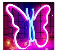 Byicoo Insegne al neon artistiche da appendere Lampada da notte con lettere colorate al neon per interni, luce a farfalla, decorazione per bar del soggiorno(2)