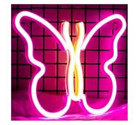 Byicoo Insegne al neon artistiche da appendere Lampada da notte con lettere colorate al neon per interni, luce a farfalla, decorazione per bar del soggiorno(3)
