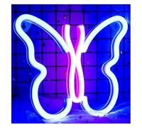 Byicoo Insegne al neon artistiche da appendere Lampada da notte con lettere colorate al neon per interni, luce a farfalla, decorazione per bar del soggiorno(1)