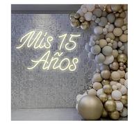 Byicoo Insegne al neon artistiche da appendere Lampada da parete per la decorazione della per stanza festa di compleanno Mis 15 Años Neon Cool per casa(Warm white,B)