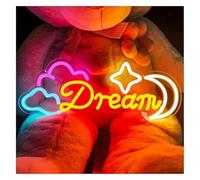 Byicoo Insegne al neon artistiche da appendere Lampada da parete Sweet Dreams Cloud Neon per camera letto, matrimonio, compleanno, festa, decorazione 17,3cm×45cm(A)