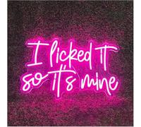 Byicoo Insegne al neon artistiche da appendere L'ho leccato, quindi è mio per insegne al neon con lettere a LED per bar, club, matrimoni e compleanni(Rosa)