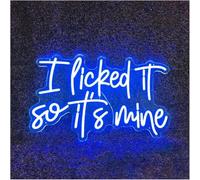 Byicoo Insegne al neon artistiche da appendere L'ho leccato, quindi è mio per insegne al neon con lettere a LED per bar, club, matrimoni e compleanni(Blu)