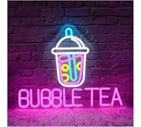 Byicoo Insegne al neon artistiche da appendere Per la lampada al neon prestito parola Bubble Tea per insegne luminose