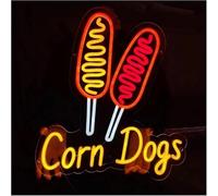 Byicoo Insegne al neon artistiche da appendere Per la lampada al neon prestito parola Corn Dogs per insegna