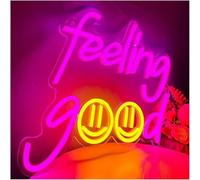Byicoo Insegne al neon artistiche da appendere Sentirsi bene per insegna al neon a LED con luce dimmerabile per feste in casa, bar, studio, arredamento