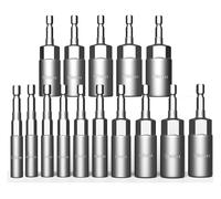 BYINGS Adattatore for bussola a impatto Deepen da 10/15 pezzi, lunghezza 5,5-19 mm, set di chiavi a bussola for cacciavite da 1/4 di pollice, set di utensili manuali