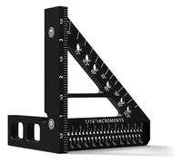 BYINGS Goniometro quadrato for lavorazione del legno multi-angolo 3D, righello triangolare in lega di alluminio, scriba di tipo T - 22,5/30/45/60/67,5/90 gradi