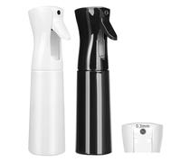 Byitin 2Pcs Spruzzino per Capelli Continuo 300ml, Riutilizzabile Flacone Spray Vuoto Per Piante, Pulizia, Barbiere, Animali, Nebulizzatore Ultra Fine Anti-Goccia, Nero/Bianco