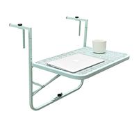BYJSJY Balcony Bar Table For Railings,Outdoor Folding Hanging Table,Serving Side Stand For Patio Garden,Height Adjustable,Space Saving For Patio And Balcony(Black/White/Mint Green)(Green)