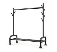 BYJSJY Stand Appendiabiti Da Terra nero Con Ruote,Attaccapanni In Metallo Con Gancio e ripiano,Per Camera Da Letto,Soggiorno,Salotto,Corridoio,ufficio(80cm(31.5in))