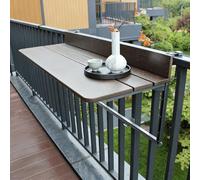 BYJSJY Tavolo pieghevole da balcone sospeso multiposizione，Tavolino pieghevole，Tavolini da appoggio da giardino，Fissato alla Ringhiera per Patio Terrazzo, Senza Fori Salvaspazio(120cm/47.2in)