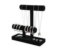ByKen, supporto multifunzione per gioielli a forma di T-Bar, porta gioielli, organizer per gioielli, per collane, bracciali, anelli, orecchini (staccabili a 2 livelli)