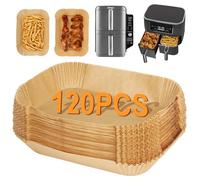 BYKITCHEN 120 fodere per friggitrice ad aria per Ninja Dual, AF300UK AF400UK, accessori usa e getta per friggitrice ad aria, compatibili con Ninja, Salter, Tower e altre friggitrici ad aria a doppia